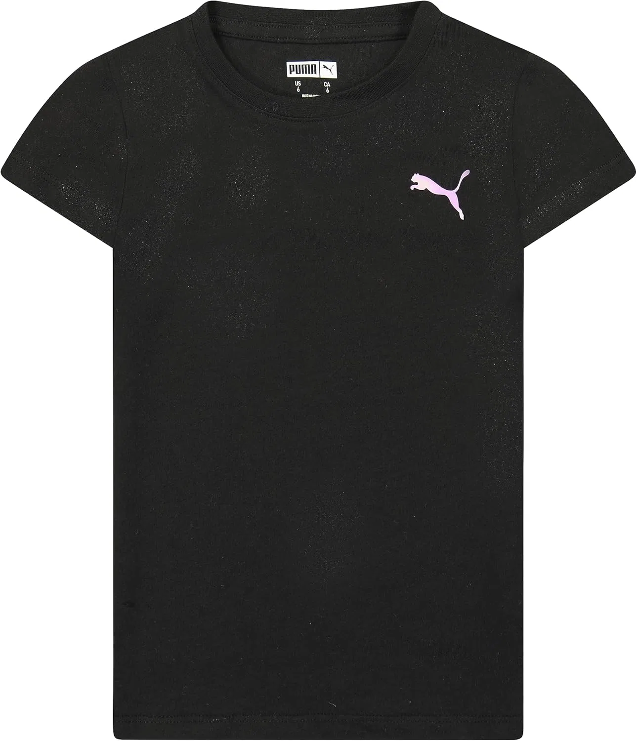 Детская футболка Puma с коротким рукавом и круглым вырезом, с логотипом Core Logo, мягкая и легкая, Puma Black