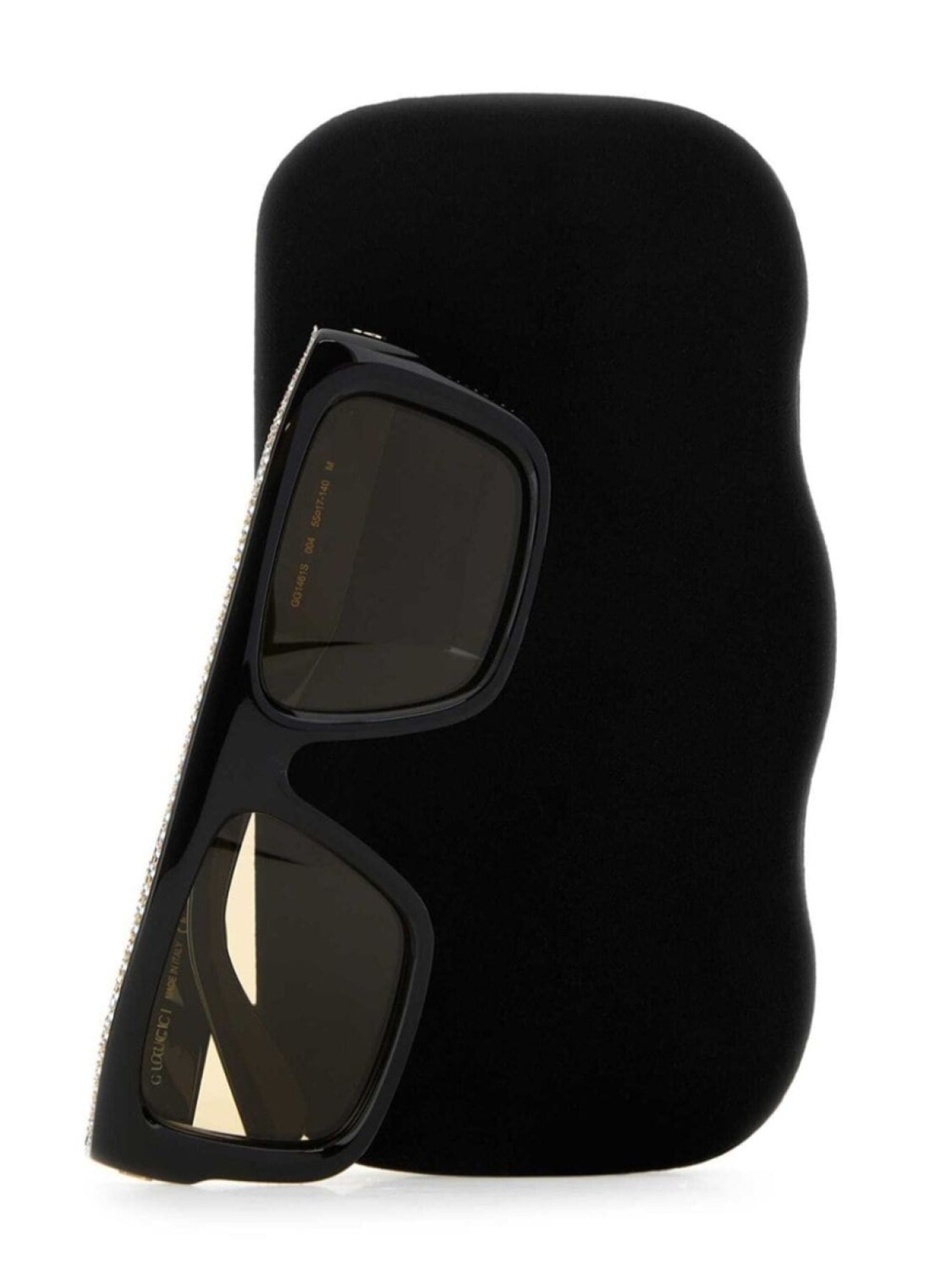 Солнцезащитные очки Gucci Eyewear в прямоугольной оправе с выгравированным логотипом, черный — фото 3
