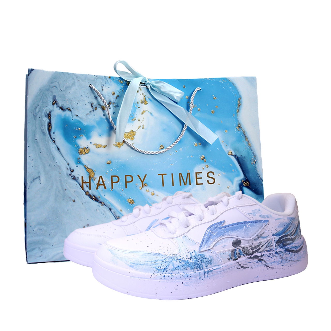 

Понтонные лодки легкие и дышащие низкие кроссовки для скейтбординга unisex LINING, синий серый