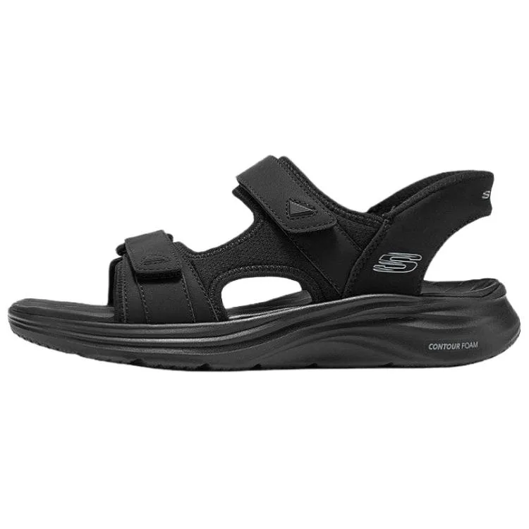 Пляжные сандалии из текстиля и искусственной кожи для мужчин Skechers, All Black