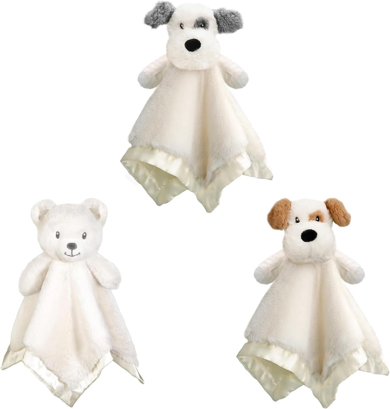 

3 упаковки защитного одеяла с медведем и щенком, мягкое детское милое пушистое одеяло, унисекс, мягкая игрушка-мишка, мягкий подарок для новорожденных, мальчиков и девочек, 14 дюймов BEILIMU