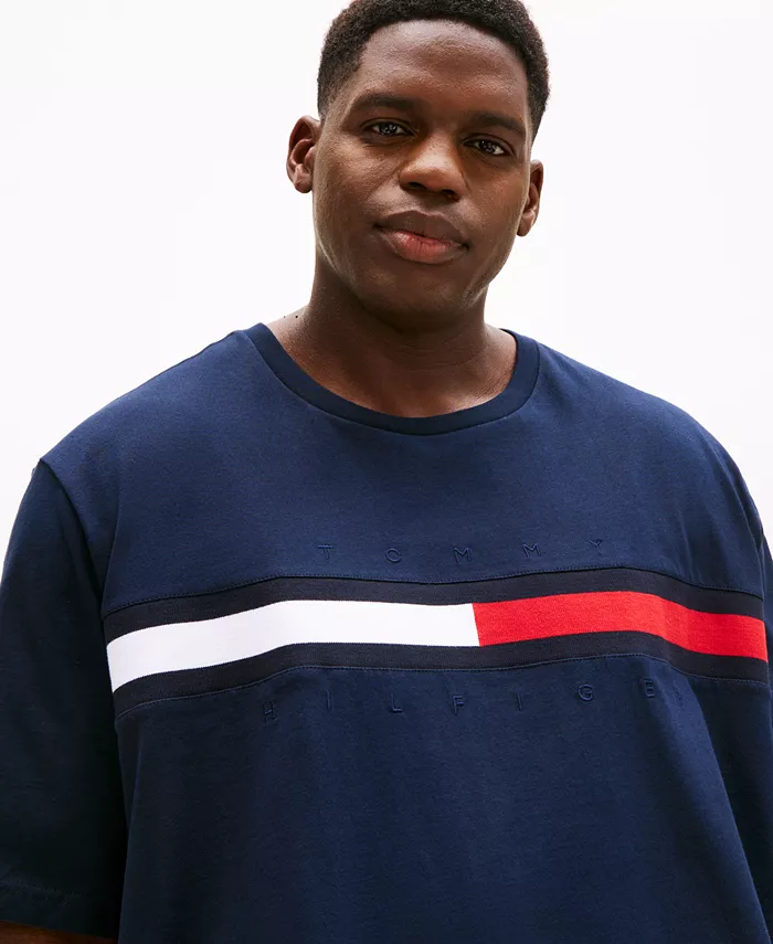 Мужская футболка с коротким рукавом Big & Tall Tino Logo Tommy Hilfiger, синий — фото 3
