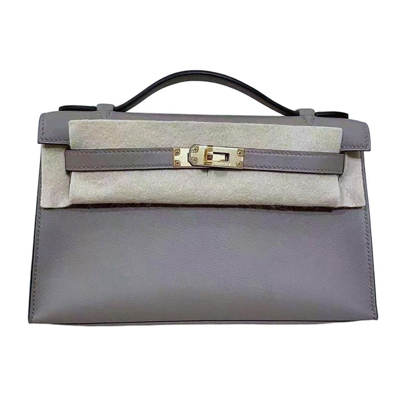 

Мини Kelly Generation 1 Swift кожа сумка Kelly женская 85 Ardoise Slate Gray HERMES