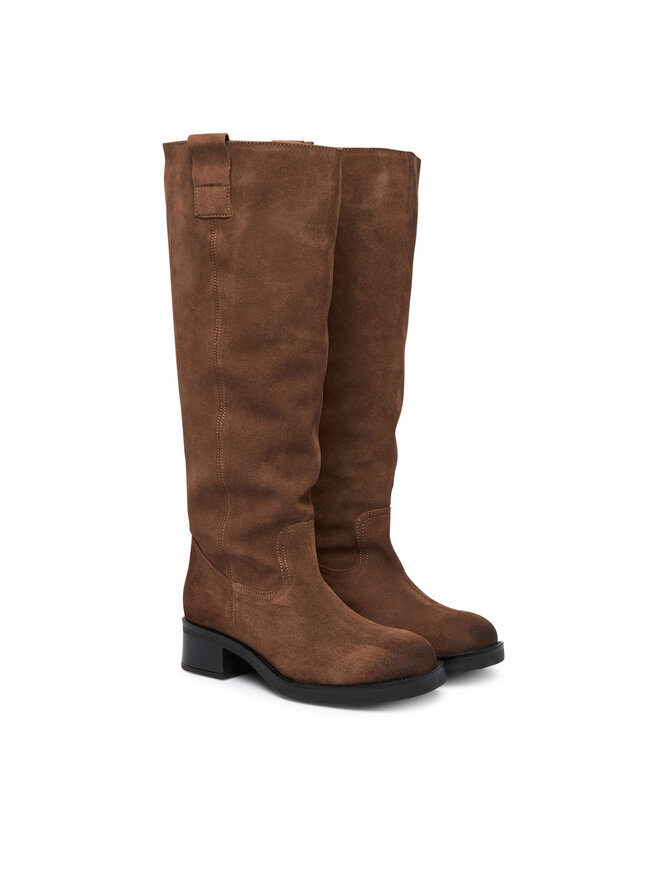 Женские сапоги Steve Madden Banner замшевые на каблуке, коричневый — фото 2