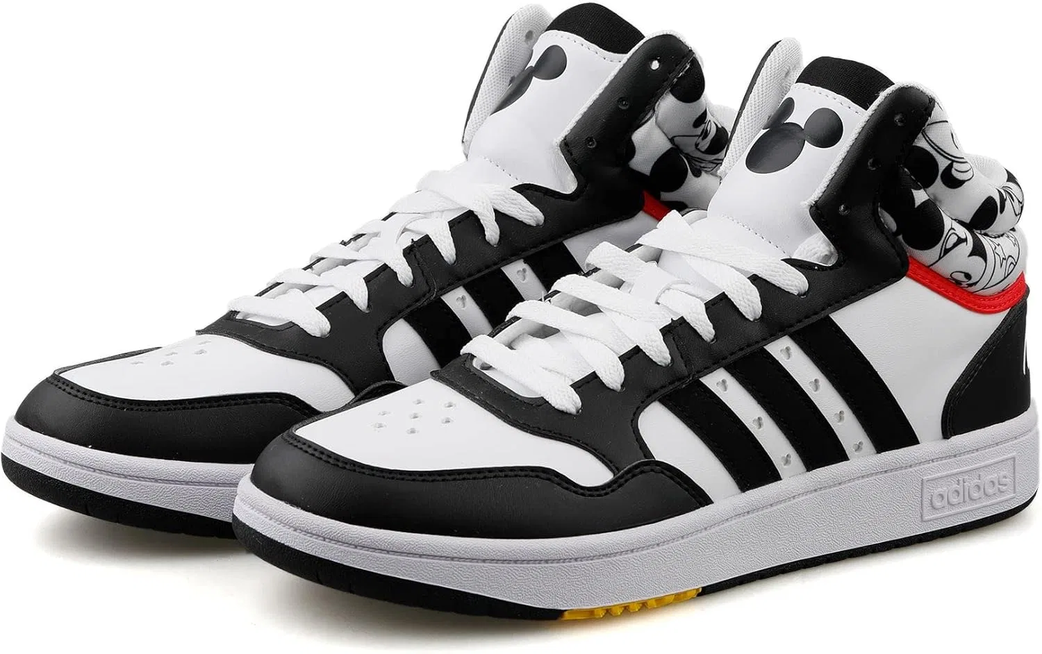 Мужские кроссовки Adidas Hoops 3.0 средней высоты, Cloud White Core Black Ray Red — фото 4