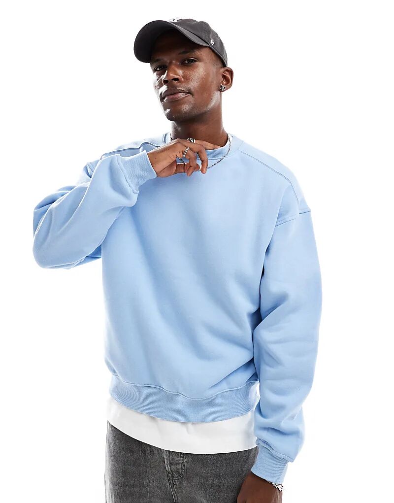 

Флисовая толстовка Cotton On Box Fit Crew жемчужно-голубого цвета Cotton On