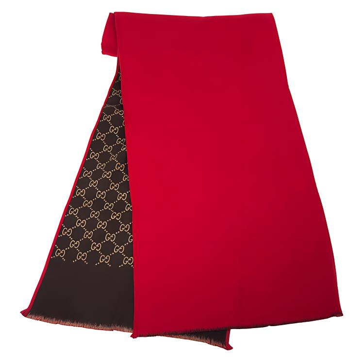

Вязаный шарф мужской красный GUCCI