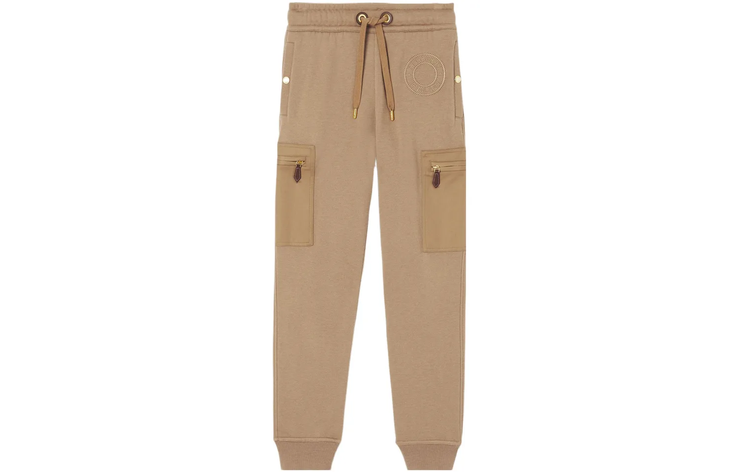 Штаны Burberry, женские, верблюжий beige, с вышитым логотипом Archway