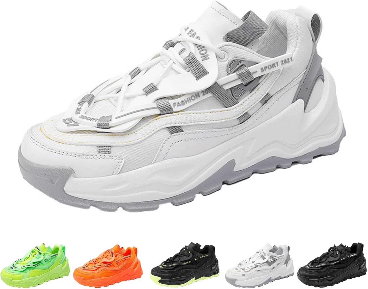 

Модные стильные кроссовки для мужчин и женщин, трендовые массивные платформенные спортивные повседневные туфли для ходьбы Macefil, белый