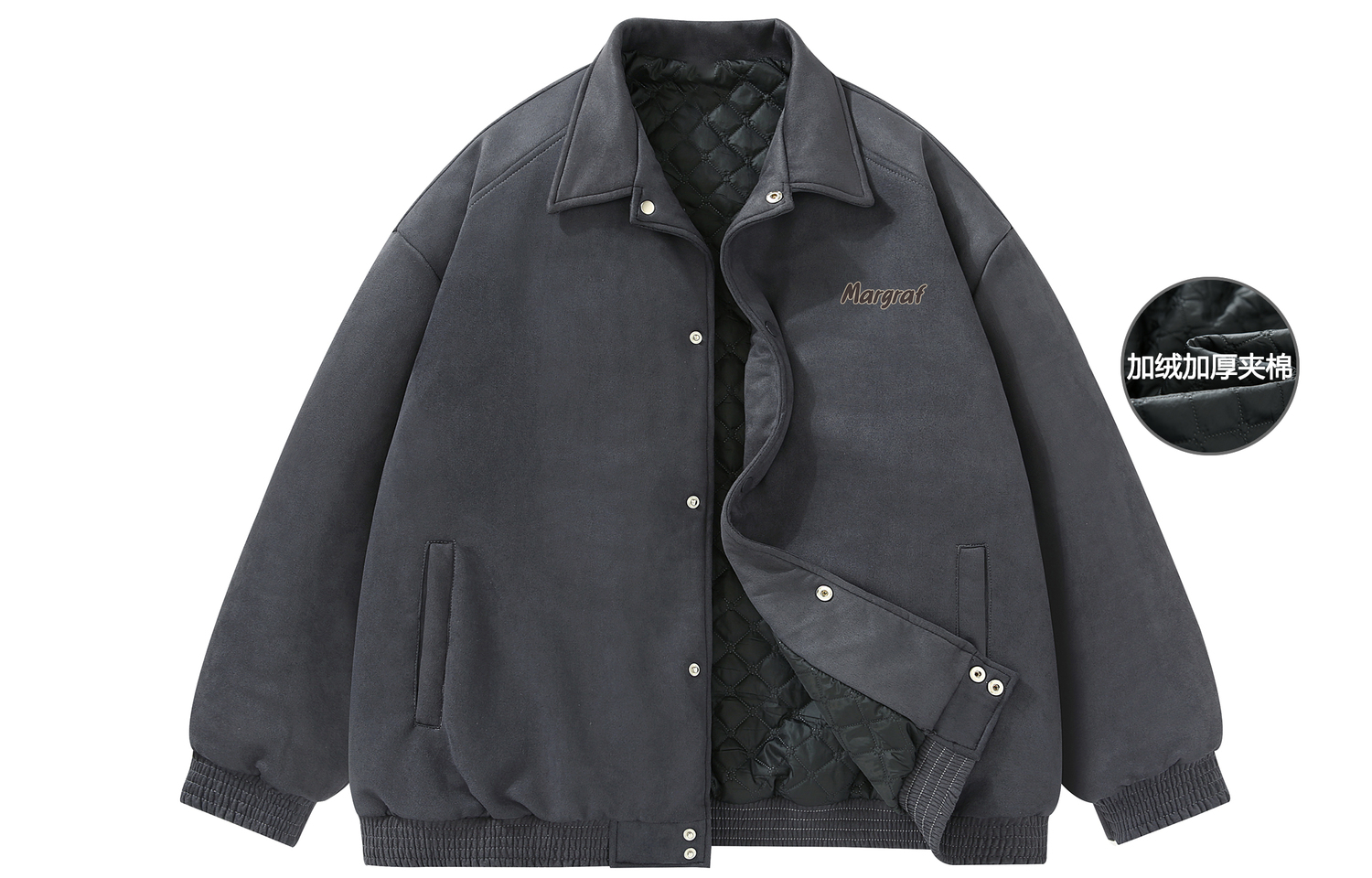 

MARGRAF Пуховик Весна Осень Зима Унисекс, Dark Gray Puffer Jacket