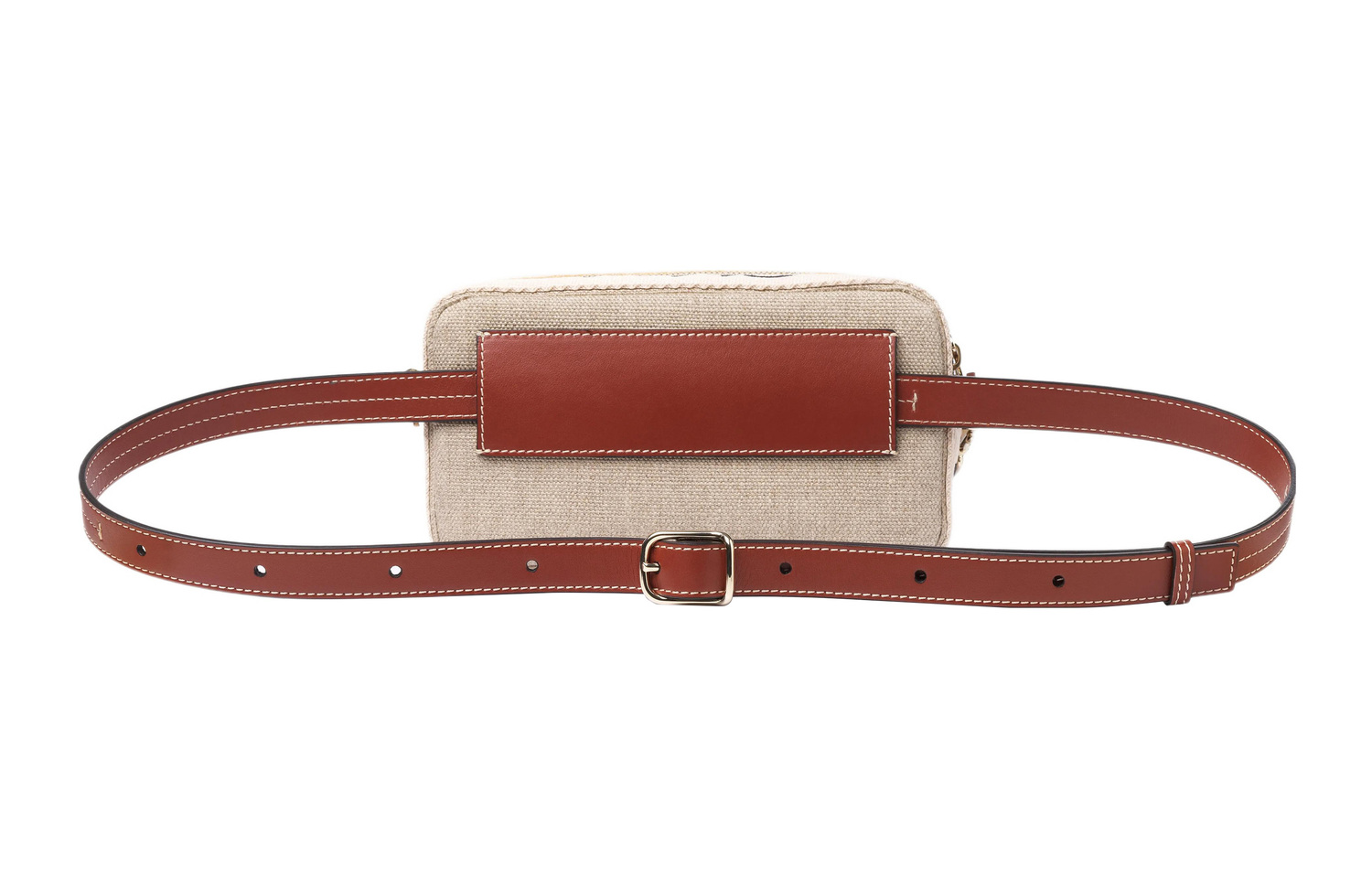 Chloe Woody Linen Canvas Bag Fanny Pack Women's Tan Chloé, basic set (bag+dust bag) — фото 2