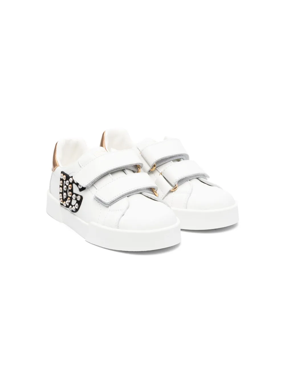 

Кроссовки с логотипом из кристаллов Dolce & Gabbana Kids, белый