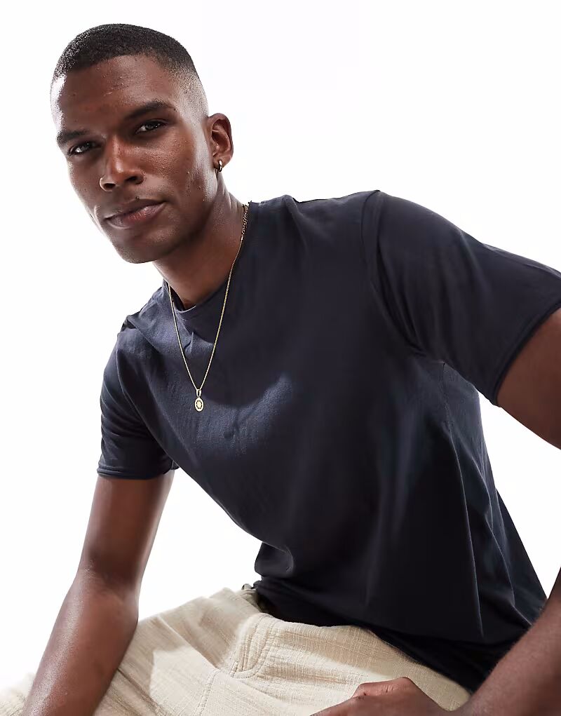 

Футболка с короткими рукавами темно-синего цвета Brave Soul, Синий, Футболка с короткими рукавами темно-синего цвета Brave Soul