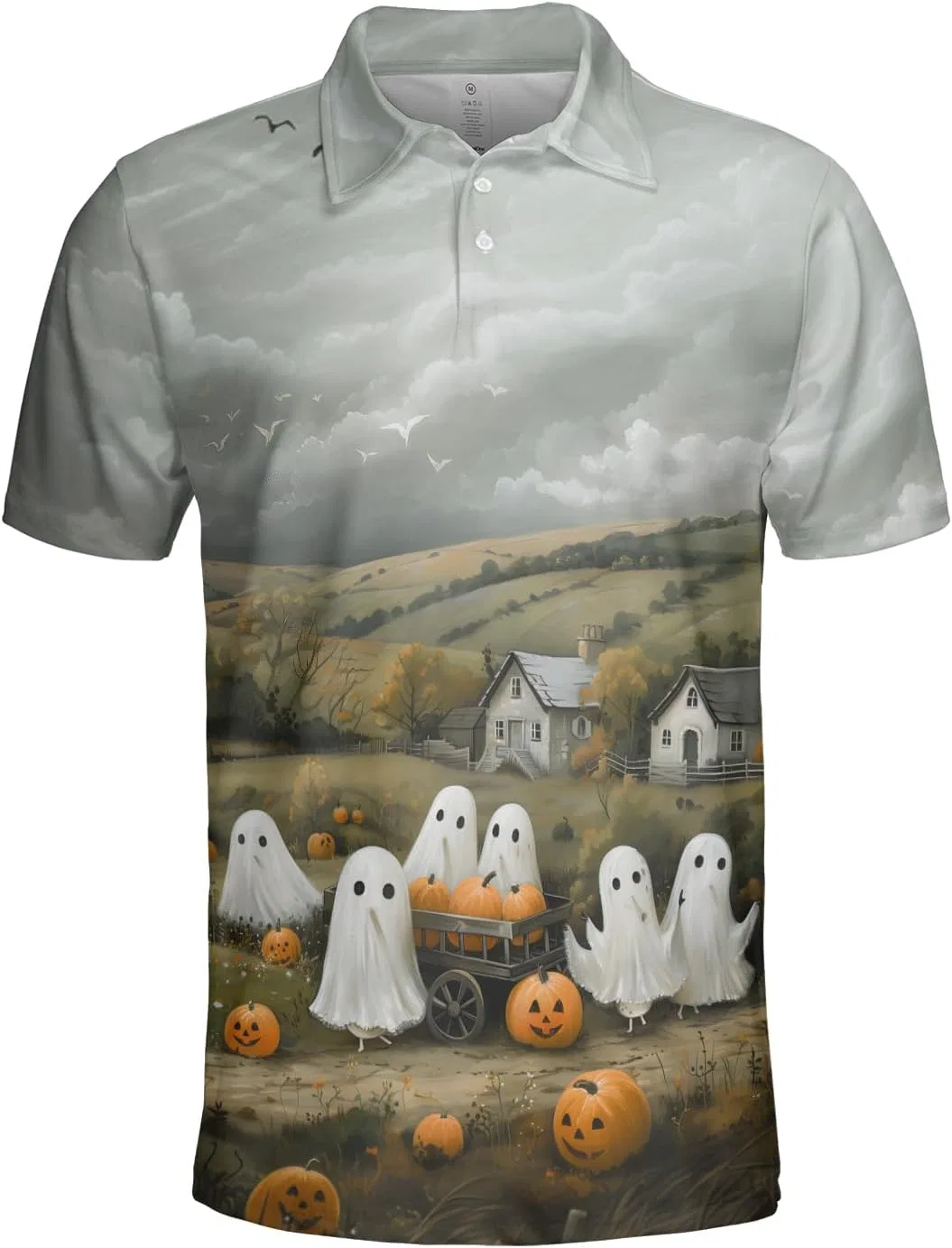 Мужское поло с принтом, Halloween, Regular Fit, Hlw_11
