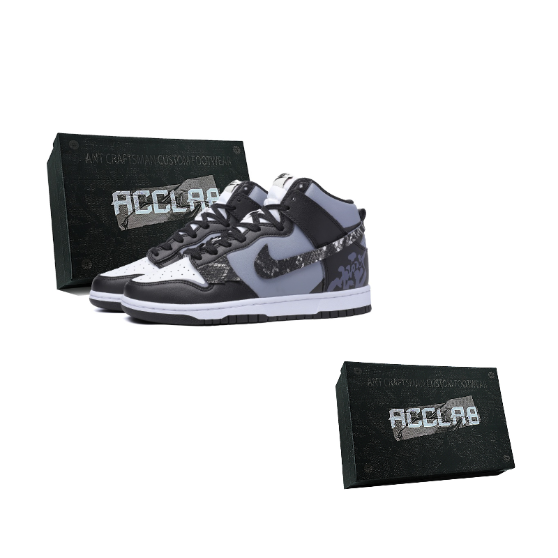 

Nike Dunk Abrasion Resistant высокие кроссовки для скейтбординга унисекс Silver Black