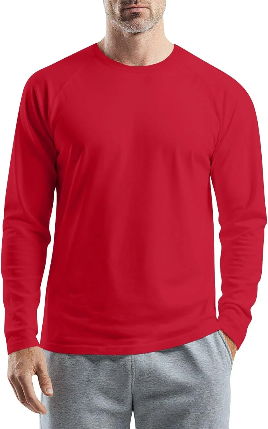 

Мужская футболка с длинным рукавом, однотонная