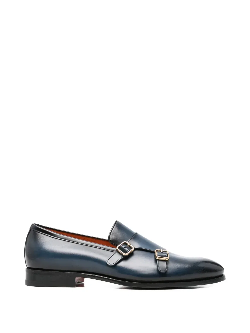 Лоферы с пряжкой Santoni, синий
