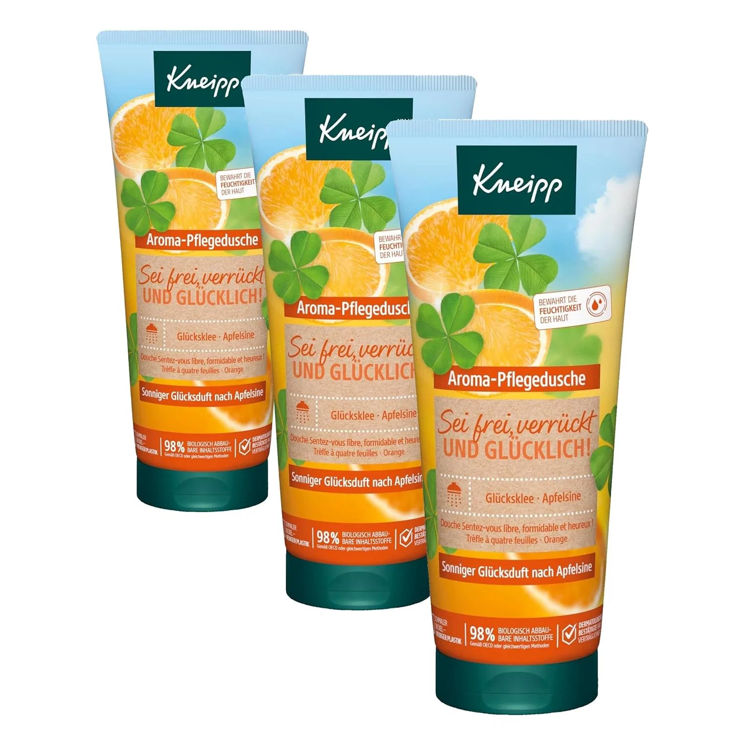 Ароматический гель для душа Kneipp «Будь свободен, безумен и счастлив» с ароматом апельсина, 200 мл (3 шт.) Kneipp