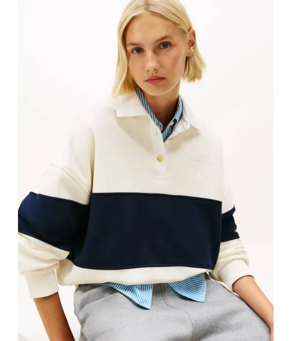 Толстовка с символикой регби relaxed fit Tommy Hilfiger, кремовый — фото 4