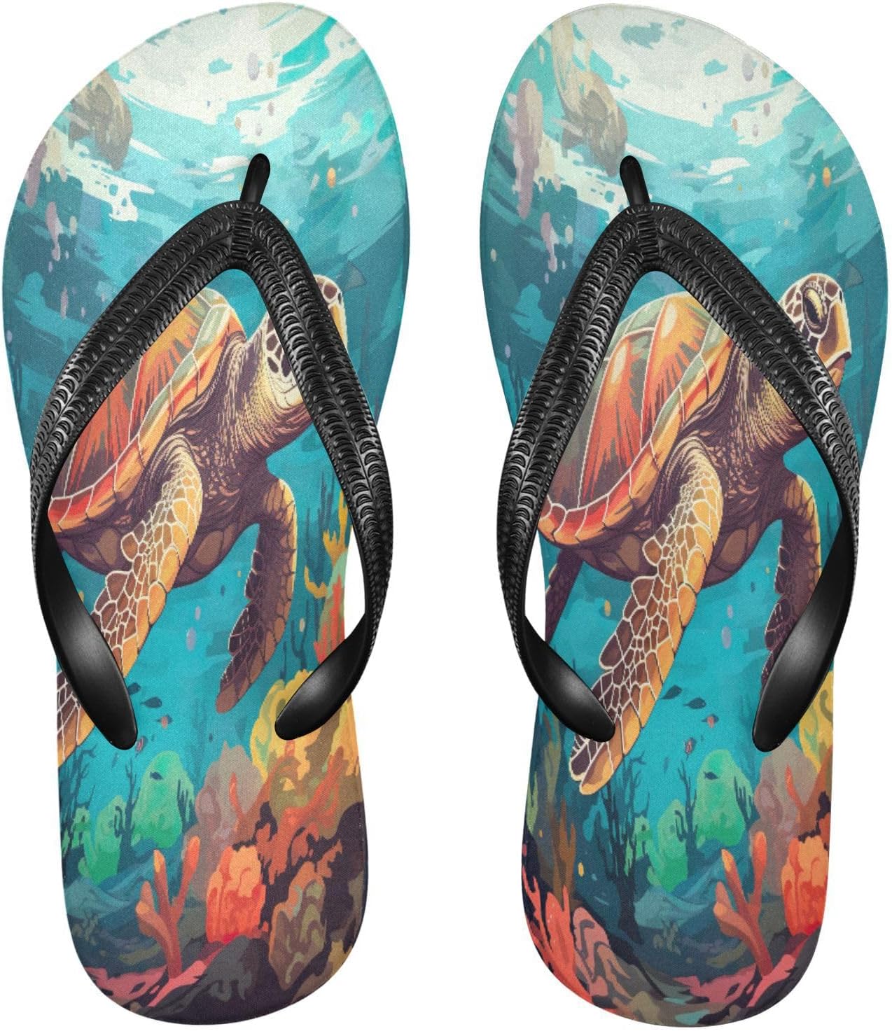 

Яркие сланцы с черепахой, пляжный душ, резиновые шлепанцы, нескользящие летние тапочки, обувь для женщин и мужчин Sinestour, Sea Turtle Colorful