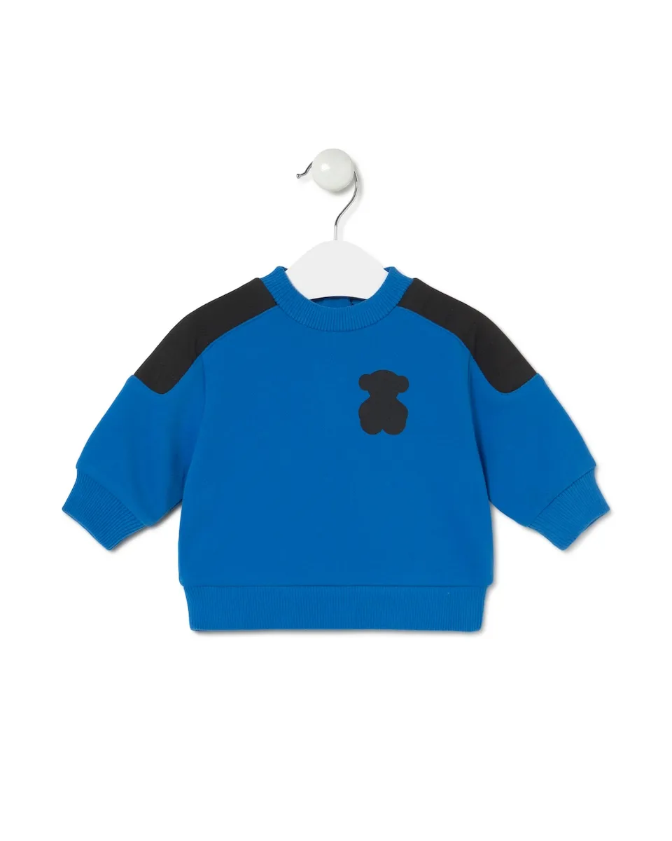 

Детская хлопковая толстовка с медведем на груди Tous, синий