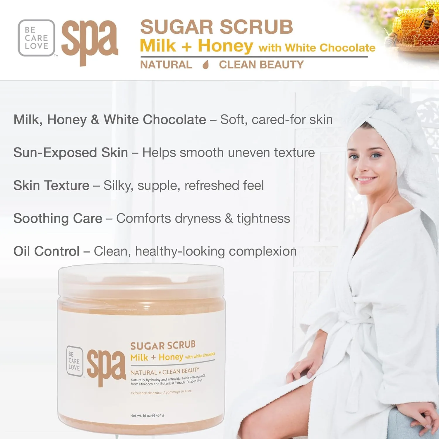 BCL SPA скраб для тела с сахаром, органическим молоком и медом, с белым шоколадом, удаляет омертвевшую кожу, 453 г 453.60 г (1 шт.), Olive — фото 4