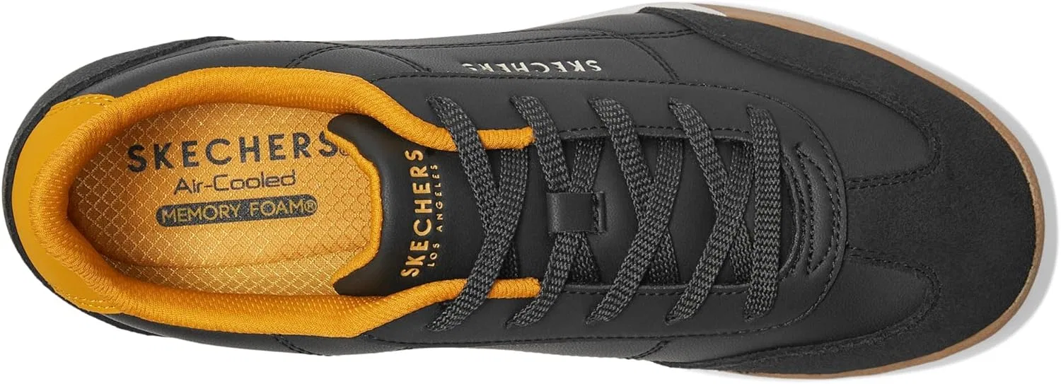 Мужские кроссовки Skechers Zinger Ultimate Classic, Black Duraleather Suede Golden Yellow Mes — фото 2