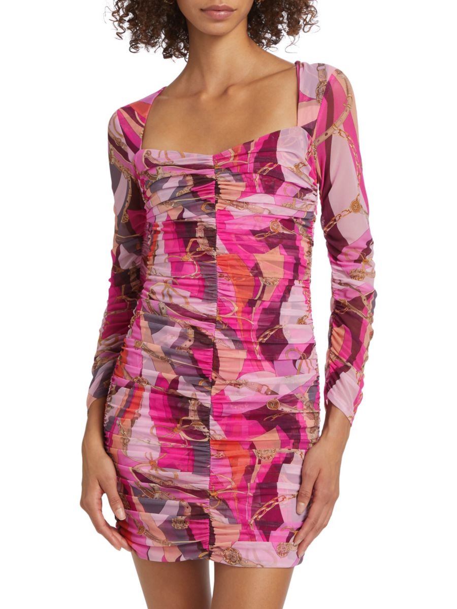 

Мини-платье Lolisa Sweetheart L'AGENCE, цвет Pink Multi Buckle Swirl