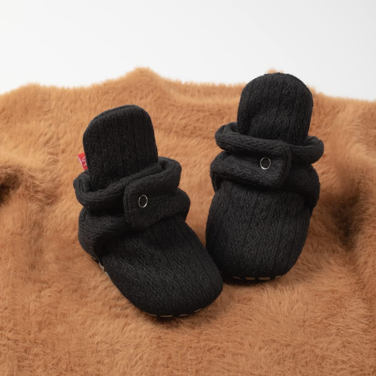 HsdsBebe Унисекс Новорожденный Детские Хлопковые Пинетки С Нескользящей Подошвой для Малышей Мальчиков и Девочек Зимние Теплые Флисовые Носочки-Обувь, A01/Knit Cotton Black — фото 3