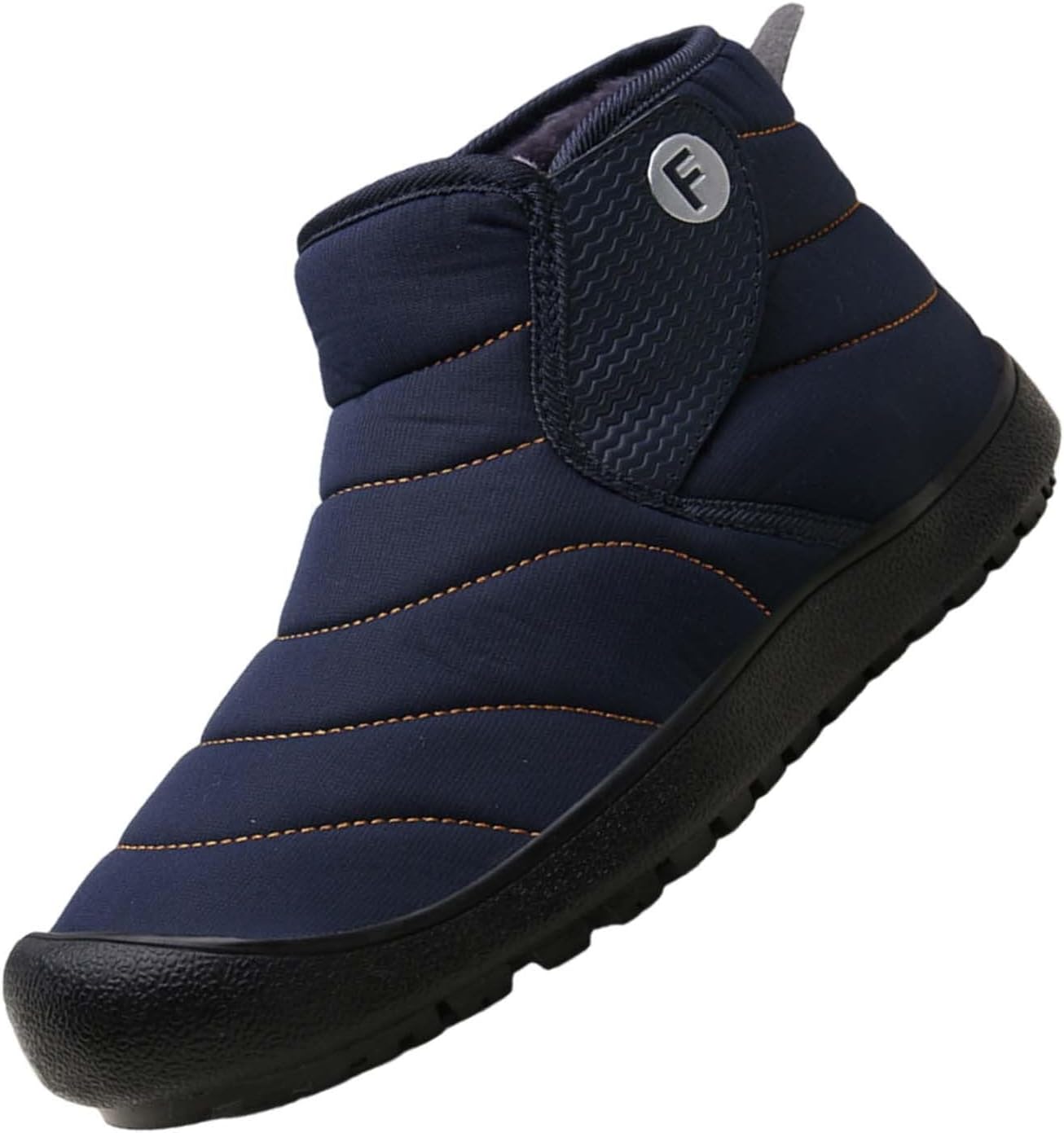 

Зимние снежные ботинки без шнуровки, водоотталкивающие, противоскользящие, легкие теплые ботильоны с полной меховой подкладкой для мужчин и женщин Generic, темно-синий