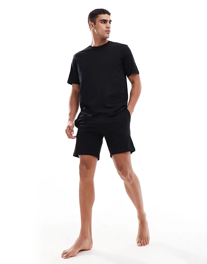 

Jack & Jones – Короткая трикотажная пижама черного цвета