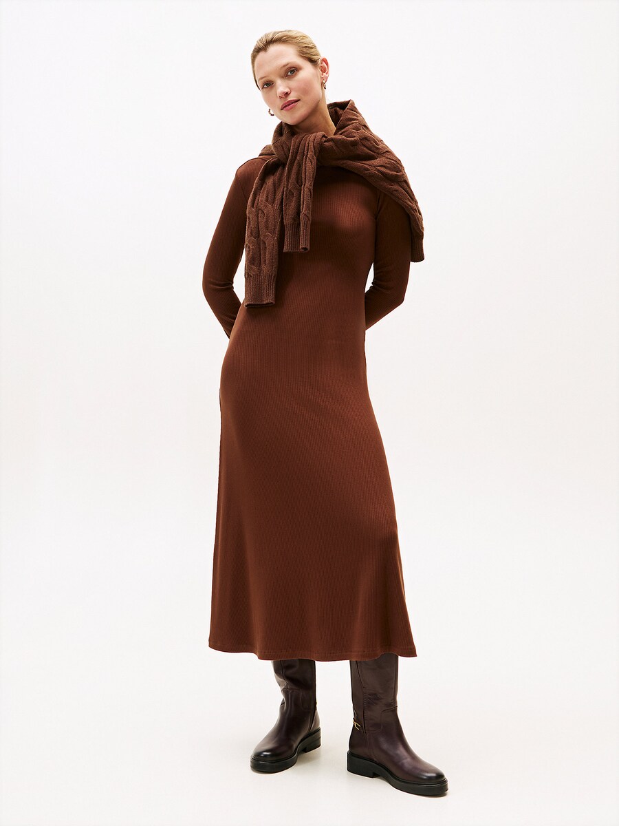 Макси платье TOMMY HILFIGER, Dark brown — фото 2