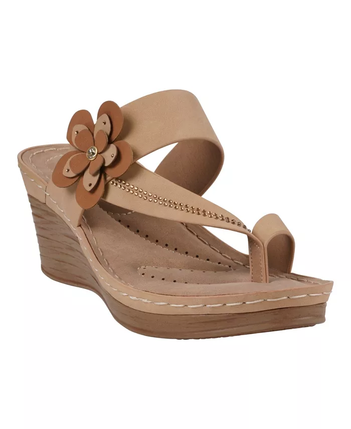 Женские босоножки Taryn на платформе с цветочным принтом GC Shoes, коричневый/бежевый