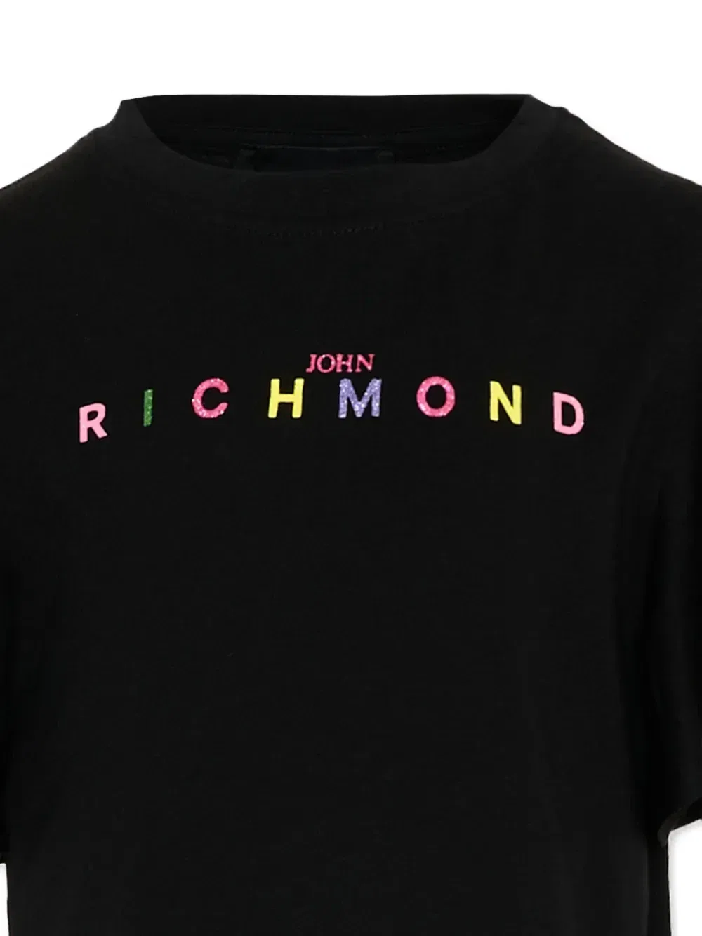 Платье с логотипом, оборками на рукавах John Richmond Junior, черный — фото 3