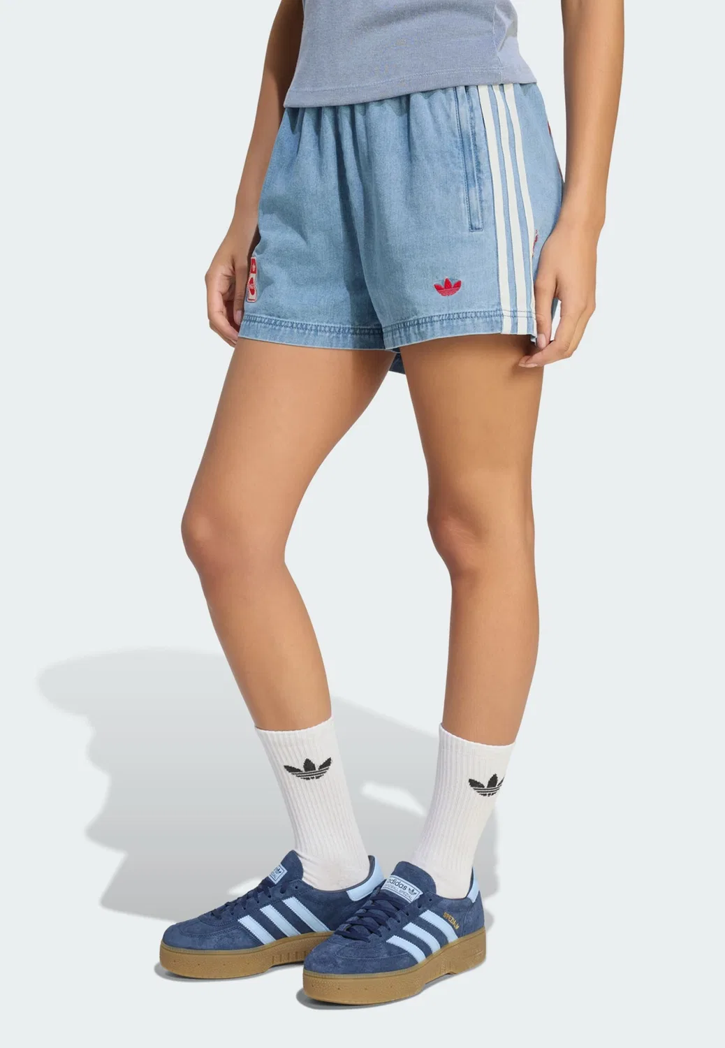 Джинсы Adidas Originals свободного кроя, синего цвета — фото 3