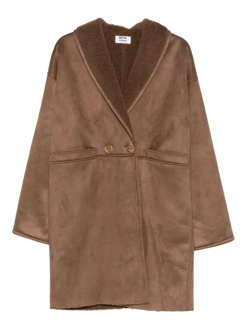

Двубортное пальто с флисовой подкладкой Betta Corradi, коричневый