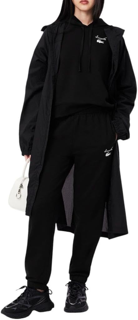 Брюки спортивные женские Lacoste Core Collection, прямые, черные — фото 4