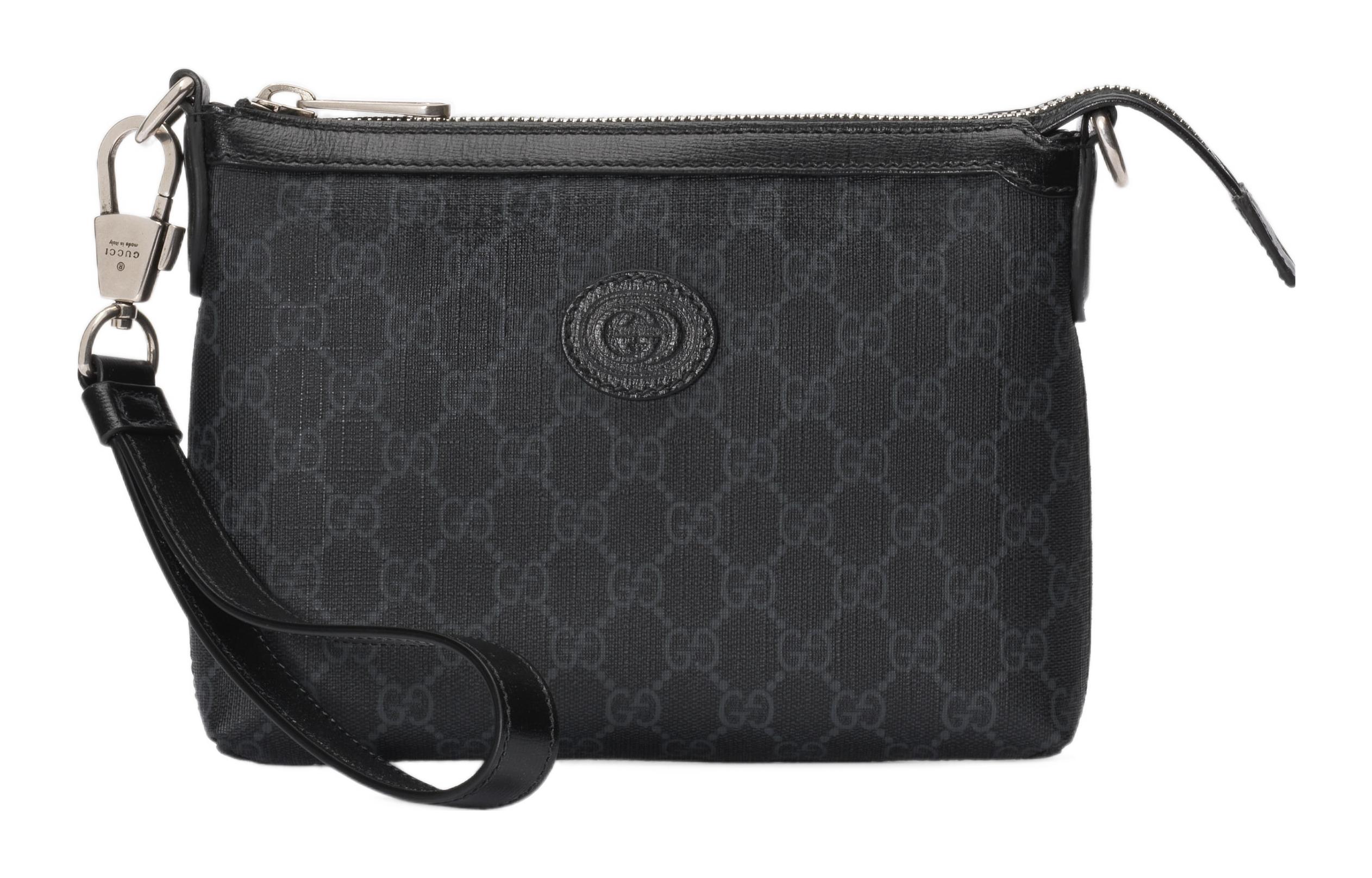 

GUCCI Холщовая сумка с кожаными вставками, мессенджер, плечевая сумка, кроссбоди мужская черная