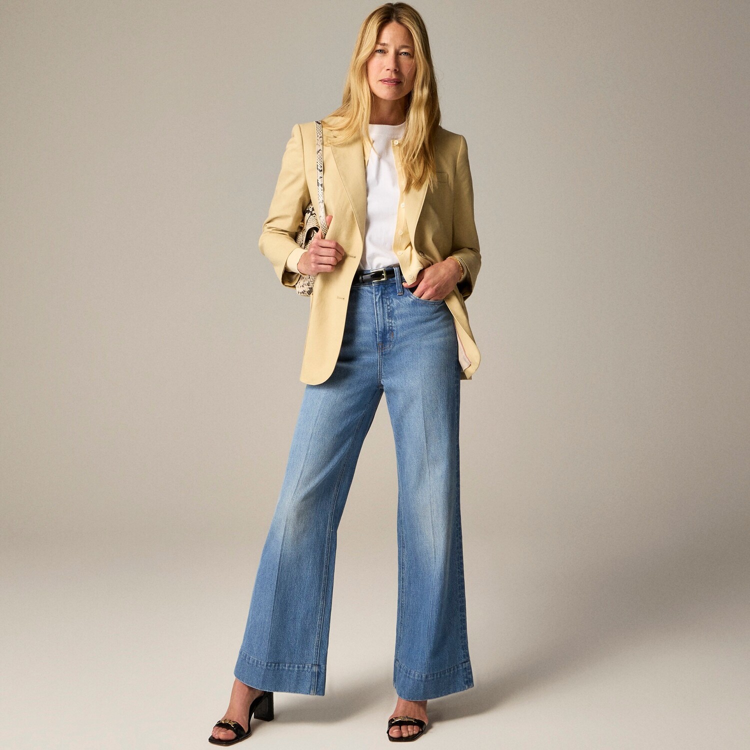 

Джинсовые брюки из ткани шамбре синего цвета J.Crew, синий