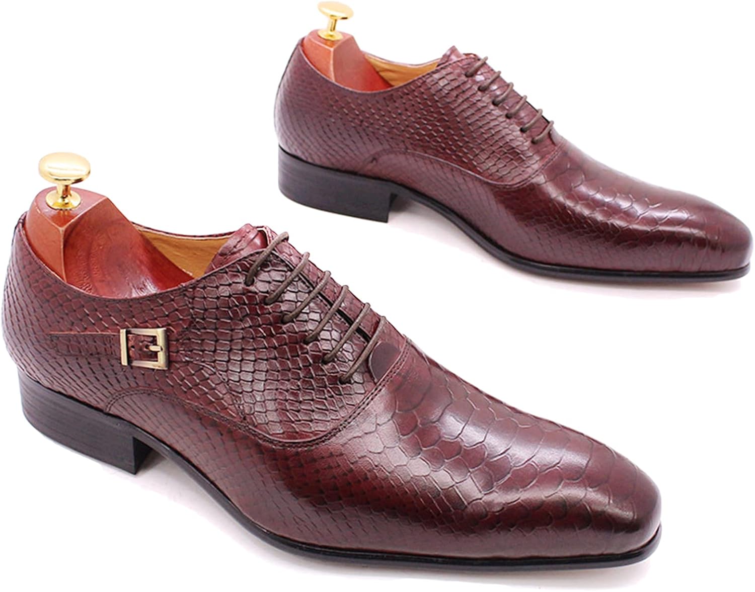 

Мужские туфли Derby WKNBEU, деловые оксфорды, броги, кожаные, классические туфли на шнуровке и с пряжкой, формальные, свадебные, коричневые - размер US10/UK9/EU43