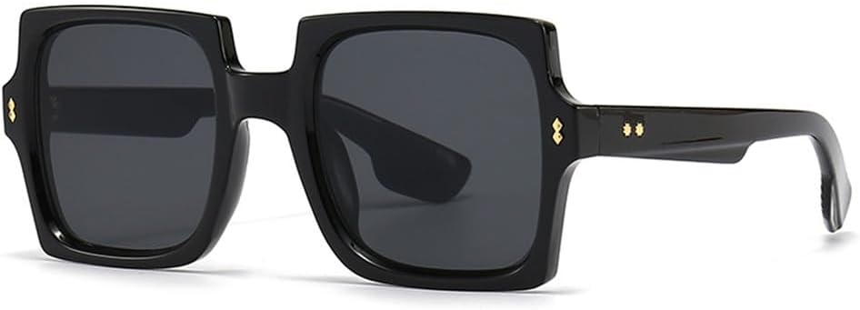 

Большие квадратные солнцезащитные очки для женщин с заклепками, в стиле панк, градиентные, с защитой от УФ-излучения UV400, большие солнцезащитные очки для мужчин DSVIGF, C1 Black Grey