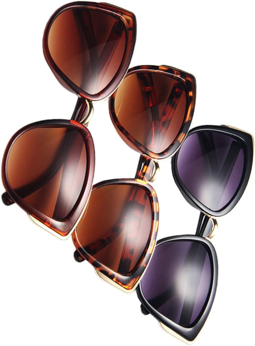 

3 шт. Ретро-солнцезащитные очки «кошачий глаз» Стильные пластиковые очки для женщин Модный аксессуар Прочный Привлекательный дизайн Отличная идея Ipetboom, Assorted Color