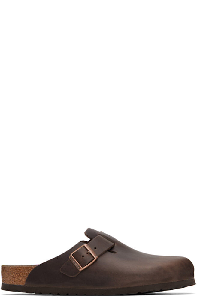 

Коричневые обычные бостонские туфли-лоферы без застежек Birkenstock