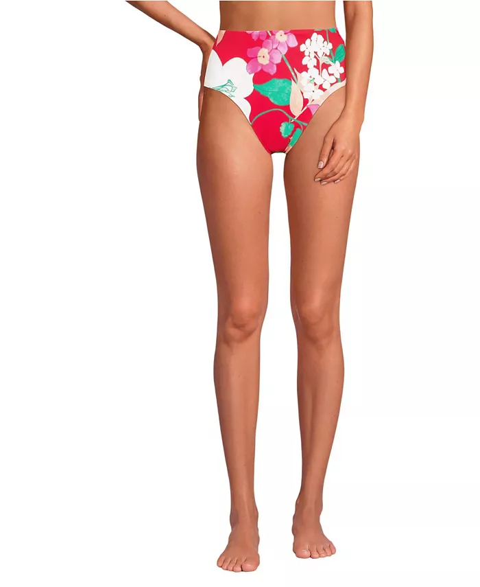 

Женские плавки-бикини с высокой талией Lands' End, розовый