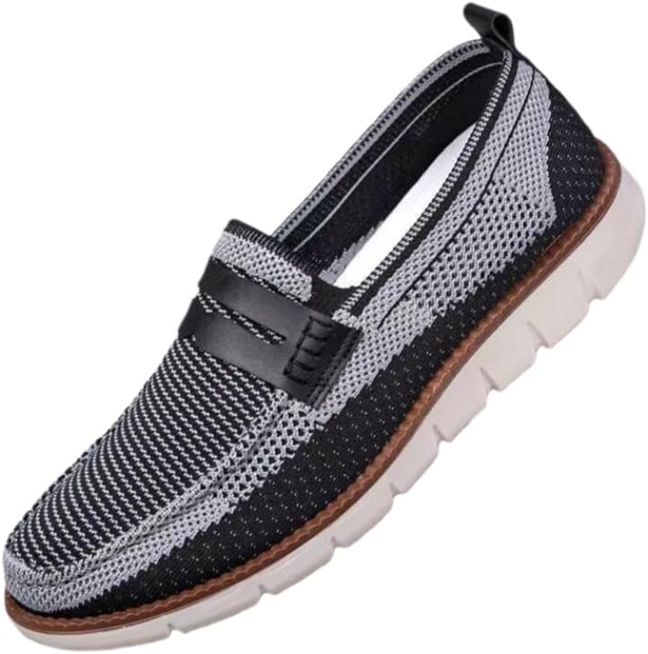 

Дышащие мужские повседневные кроссовки из вязаной сетки - мягкая подошва, легкие. Мужские спортивные туфли больших размеров. Подходят для ежедневного отдыха на открытом воздухе, прогулок и вождения Clolinde, черный