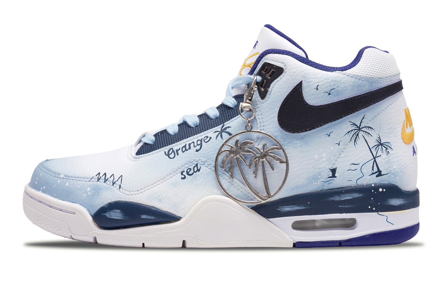 

Кроссовки Nike Flight Legacy Vintage Basketball Shoes Men Mid-top White/blue, белый/синий