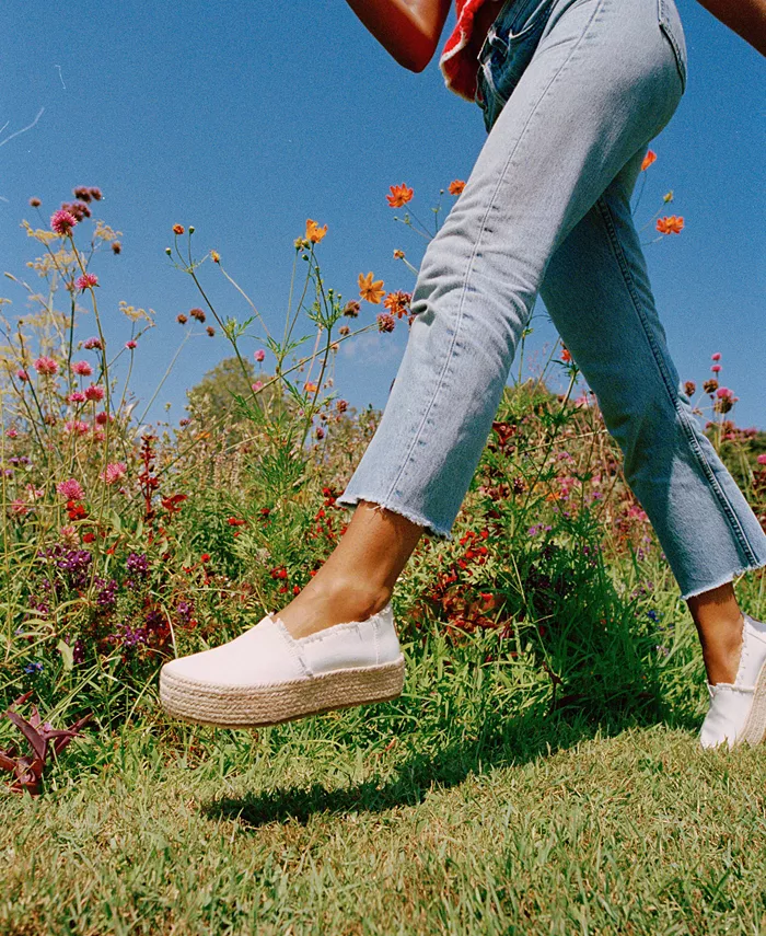 Женские эспадрильи Valencia на платформе из холста TOMS, белый — фото 2