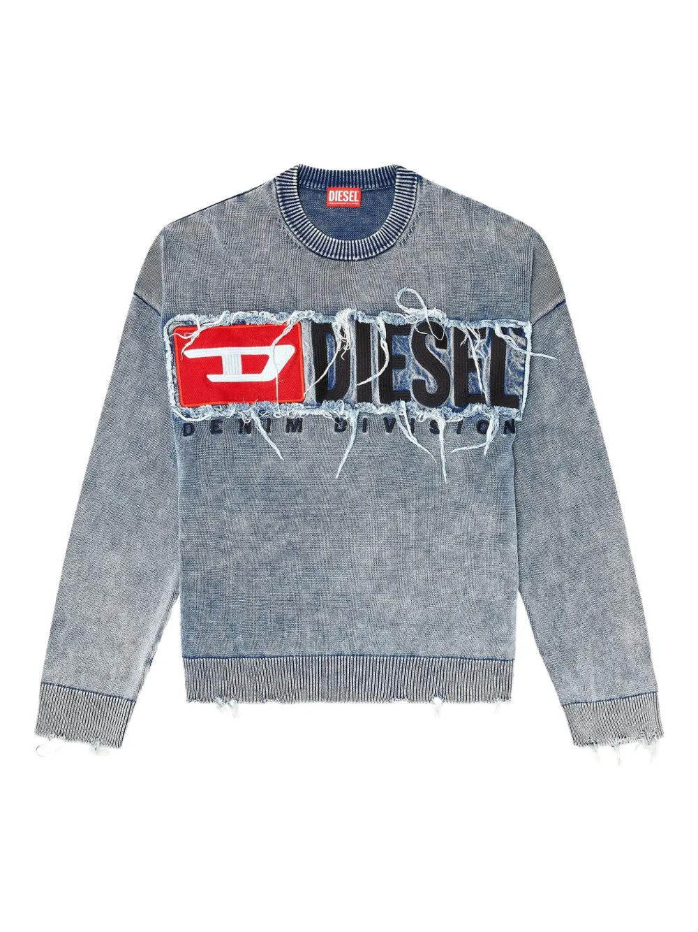 

Джемпер с потертым логотипом DIESEL, синий