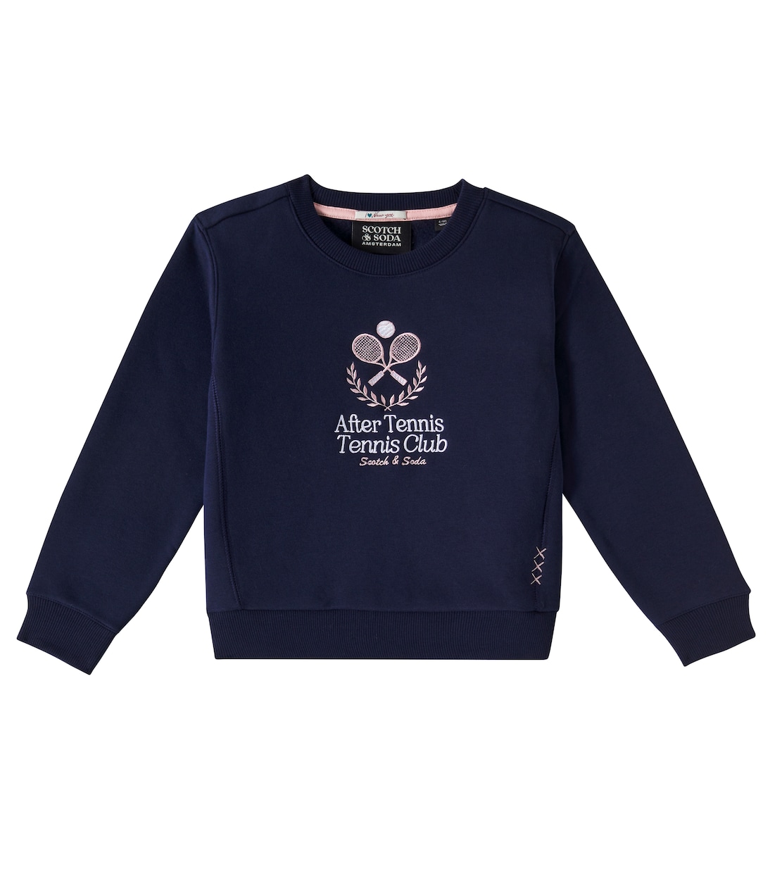 

Толстовка из хлопкового смесового джерси с вышивкой Scotch & Soda Kids, темно-синий