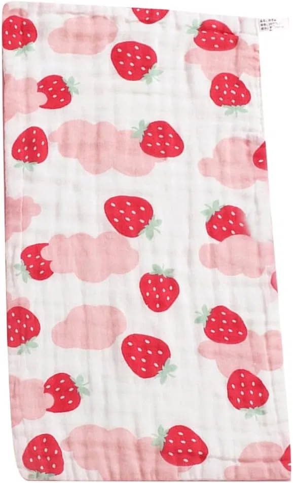Мочалка для лица из хлопка, Uitndvyte, 25x50 см, красный клубничный
